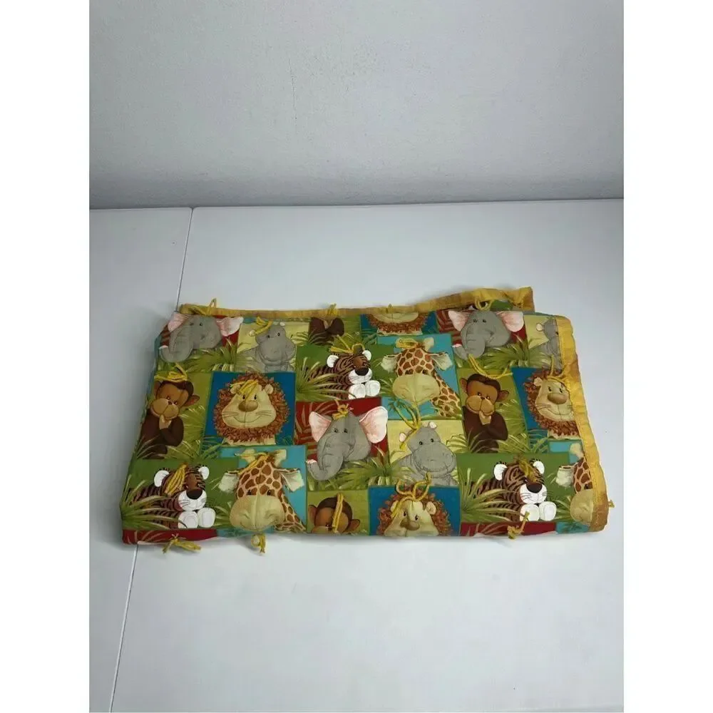 Rare Vintage Zoo Animal Baby Cotton Blanket 52”x 43”